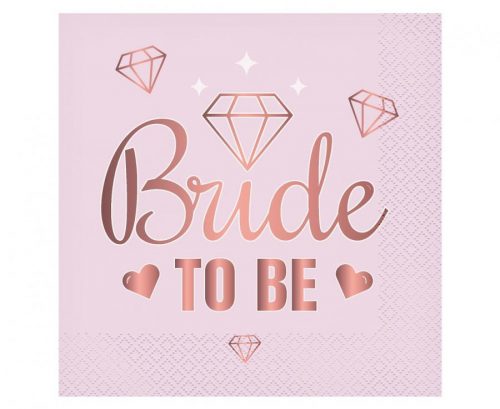 Petrecerea burlacitelor Bride To Be Pink șervețel 20 bucăți 33x33 cm