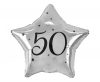 La mulți ani Happy Birthday Silver, Stea de argint 50 balon folie 44 cm