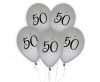 La mulți ani Silver Baloane de argint Happy Birthday 50, 5 buc 12 inch (30cm)