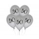 La mulți ani Silver Baloane de argint Happy Birthday 50, 5 buc 12 inch (30cm)