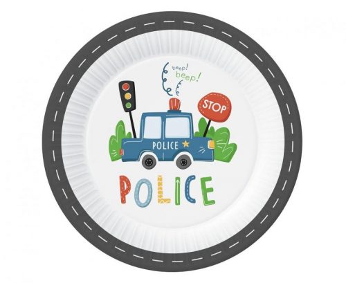 Poliție Beep farfurie de hârtie 6 buc 23 cm