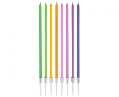 Colorat Pastel Mix, lumânare de tort, set de lumânări, 8 bucăți