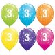 La mulți ani Happy Birthday 3 Tropical Mix Balon, 6 buc 11 inch (28cm)