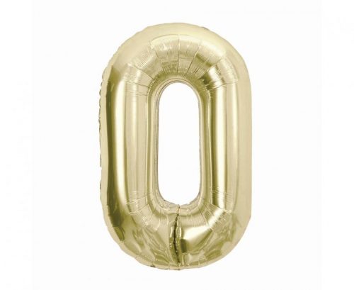 Numere B&C Champagne Balon din folie de culoare șampanie numărul 0, 85 cm