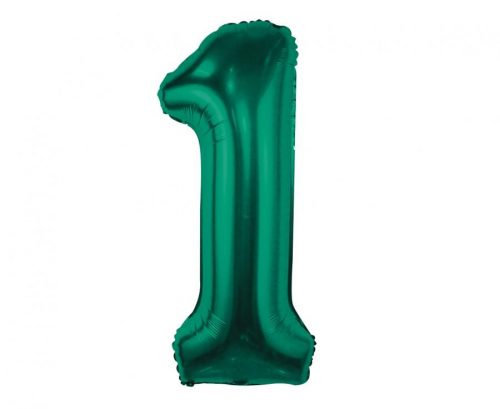 Numere B&C Bottle Green Balon din folie verde cu numărul 1, 85 cm