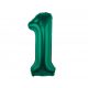 Numere B&C Bottle Green Balon din folie verde cu numărul 1, 85 cm