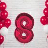 Numere Red Balon folie numărul 8 roșu 92 cm