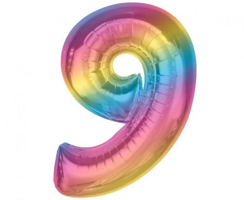 Numere Rainbow Balon din folie colorat număr 9, 92 cm