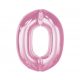 Numere Light Pink Balon din folie roz numărul 0 - 92 cm