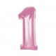 Numere Light Pink Balon din Folie Roz cu Numărul 1 de 92 cm