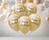 Happy Birthday Platinum Gold balon, balon 5 bucăți 12 inch (30cm)