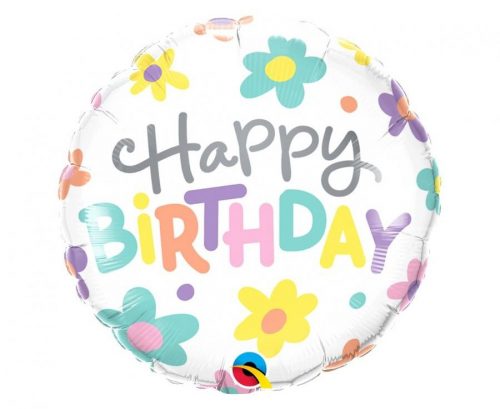 La mulți ani Happy Birthday Retro Daisies balon de folie 46 cm