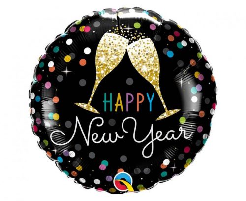 An Nou Fericit! Happy New Year Pahare de Șampanie Balon din Folie 46 cm