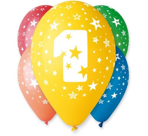 La mulți ani Star Happy Birthday 1 balon, pachet de 5 12 inch (30cm)