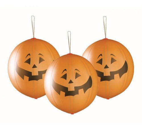 Halloween Pumpkin Balon dovleac cu panglică, set de 3, 18 inch (45 cm)