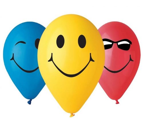 Emoji Smileys Balon zâmbet, pachet de 5 baloane 12 inch (30 cm)