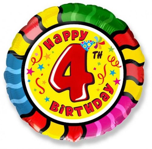 La mulți ani Pattern Balon din folie de aniversare Happy Birthday 4 ani 48 cm