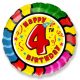 La mulți ani Pattern Balon din folie de aniversare Happy Birthday 4 ani 48 cm