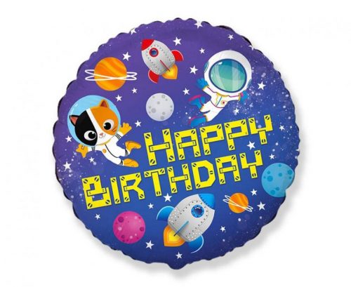 La mulți ani Happy Birthday Space, Balon din folie 46 cm (WP)