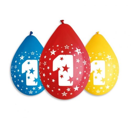 La mulți ani Star Happy Birthday 1 balon suspendat, set de 5 bucăți 12 inch (30 cm)