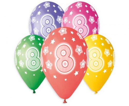 La mulți ani Star Happy Birthday 8 baloane, 5 buc 13 inch (33 cm)