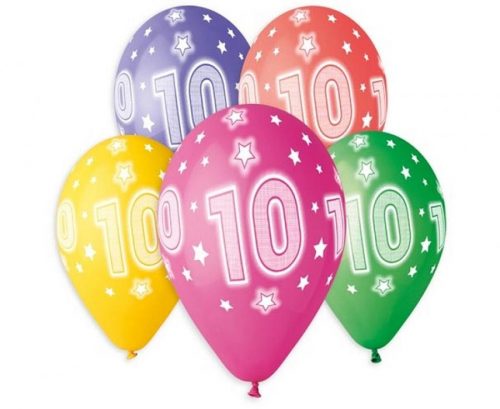 La mulți ani Star Happy Birthday 10 baloane, set de 5 baloane 13 inch (33 cm)