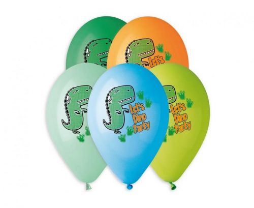 Dinozaur Let's Dino Party, Balon, Set de 5, 13 inch (33 cm)