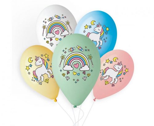 Unicorn Unicorn Rainbow balon, 5 bucăți 13 inch (33cm)