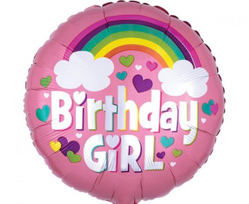 La mulți ani Rainbow Balon de folie Birthday Girl 46 cm