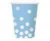 Colorat Silver Dots Blue Pahar din hârtie cu buline 6 buc 270 ml