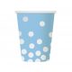 Colorat Silver Dots Blue Pahar din hârtie cu buline 6 buc 270 ml