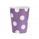 Colorat Purple Polka Dots Set de 6 pahare de hârtie mov, 270 ml