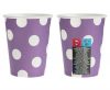 Colorat Purple Polka Dots Set de 6 pahare de hârtie mov, 270 ml