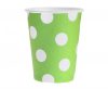 Colorat Green Polka Dots Pahar din hârtie verde set de 6 buc 270 ml