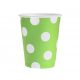 Colorat Green Polka Dots Pahar din hârtie verde set de 6 buc 270 ml