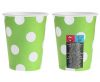 Colorat Green Polka Dots Pahar din hârtie verde set de 6 buc 270 ml