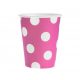 Colorat Polka Dots Pahar de hârtie magenta 6 buc 270 ml