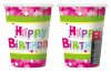 La mulți ani Pink Pahar de hârtie Happy Birthday 6 buc 270 ml