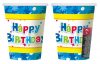 La mulți ani Blue Pahar de hârtie Happy Birthday 6 buc 270 ml