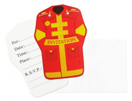 Pompier Fire Brigade invitație galbenă 6 buc