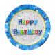 La mulți ani Blue Farfurii de hârtie Happy Birthday set de 6, 18 cm