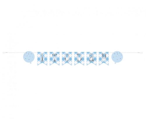 Prima zi de naștere 1st Birthday Blue banner de hârtie 182 cm