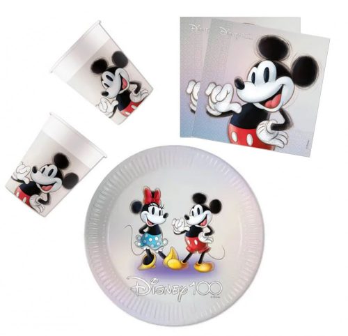 Disney Mickey  Disney 100 Set de petrecere Mickey cu 36 de piese și farfurie de 23 cm