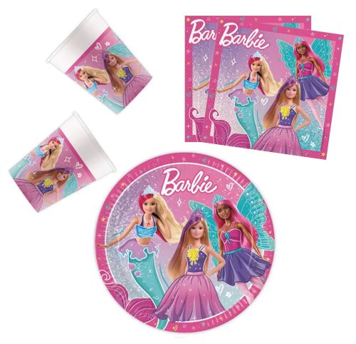 Barbie Fantasy set de petrecere cu 36 de piese și farfurie de 23 cm