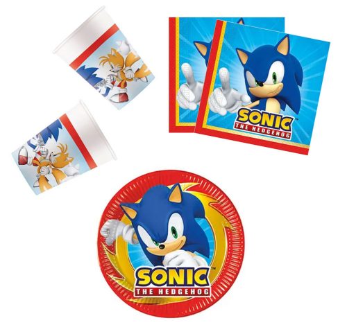 Sonic Ariciul Sega Set petrecere Sonic Ariciul 36 buc cu farfurie de 20 cm