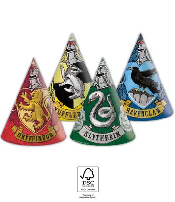 Harry Potter Hogwarts Houses Pălărie de petrecere, pălărie Napoleon 6 buc FSC