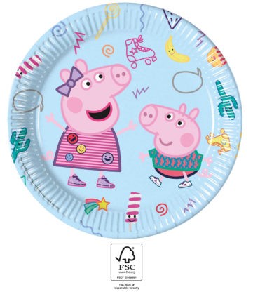 Purcelușa Peppa Messy Play farfurie de hârtie 8 buc. 23 cm FSC