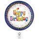 La mulți ani Multicolor Farfurie de hârtie Happy Birthday 8 buc 20 cm FSC