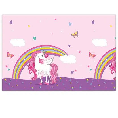 Unicorn Rainbow Colors față de masă din plastic 120x180 cm