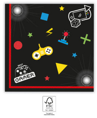 Gamer Gaming Party șervețel 20 buc 33x33 cm FSC